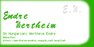 endre wertheim business card